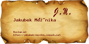 Jakubek Mónika névjegykártya